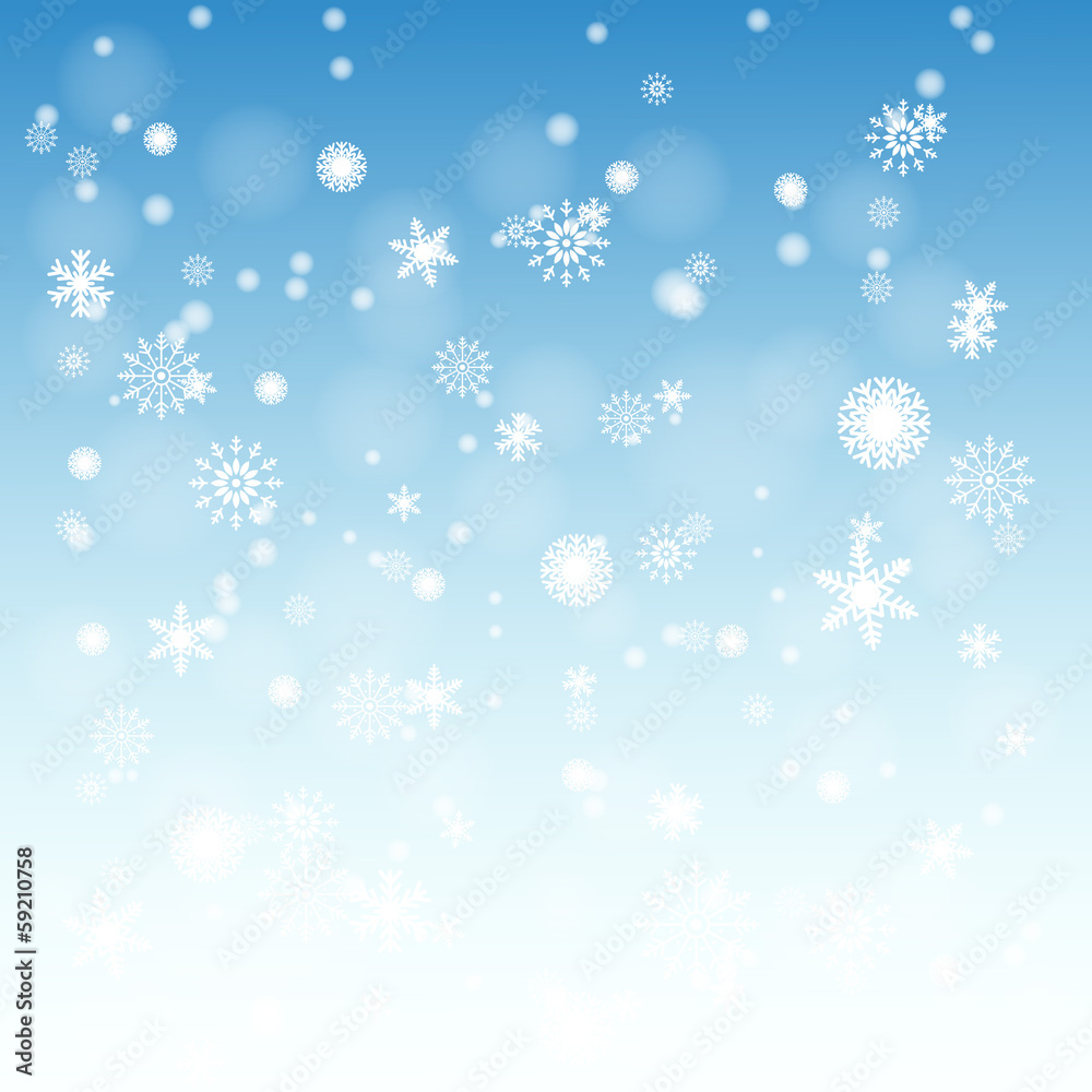 Snow on the blue background.vector