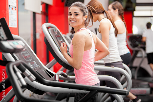 Photo Exercising on a treadmill