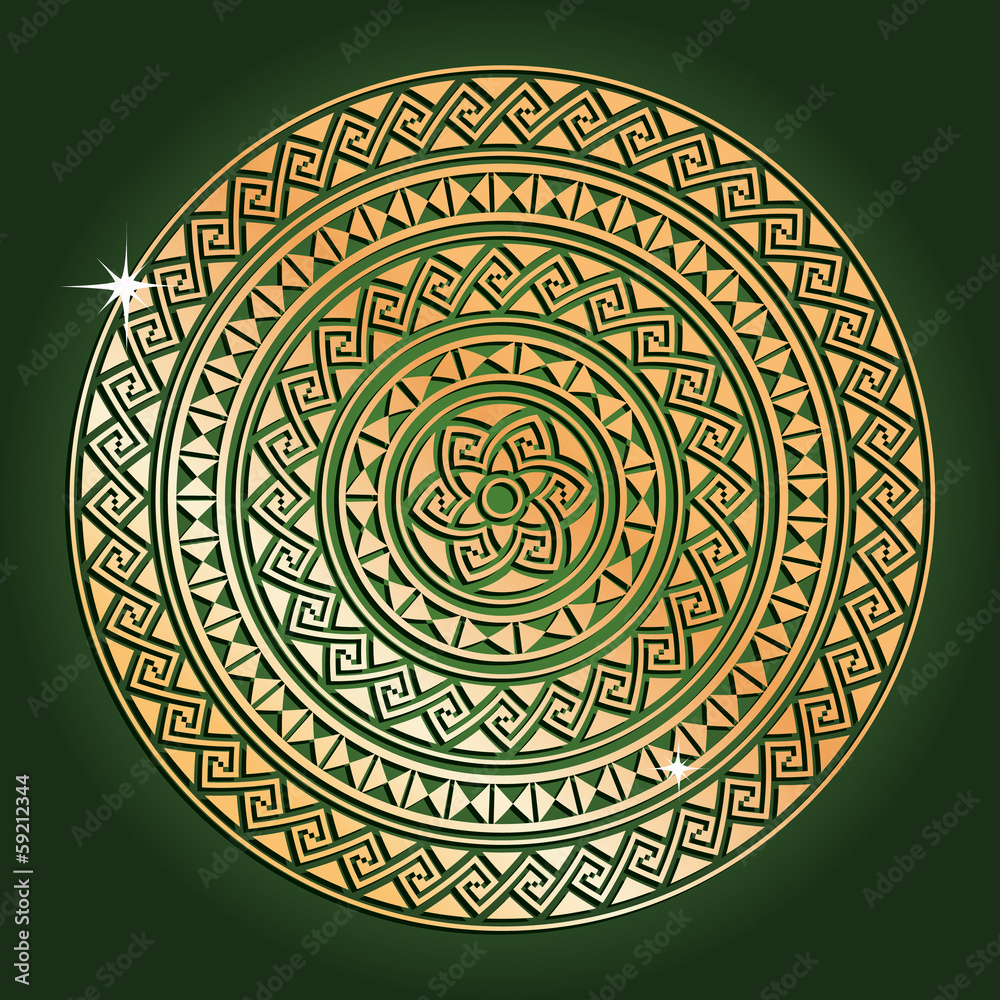 Golden ethnic seamless textures with shadow. Golden ethnic seamless textures with shadow.