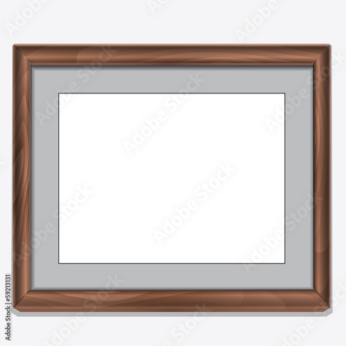 Wood photo frame isolated on white
