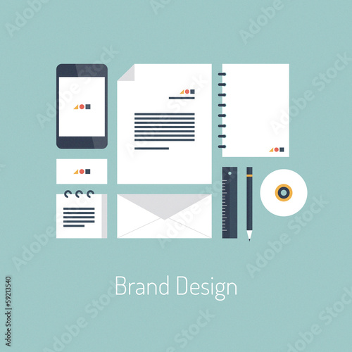 Brand design flat illustration concept