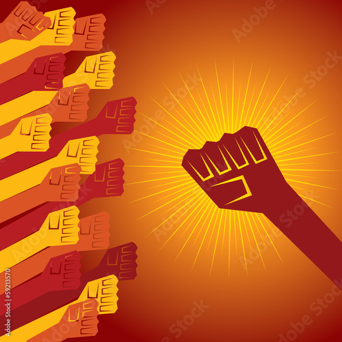 clenched fist held in protest concept  vector illustration