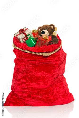 Christmas sack full of toys photo