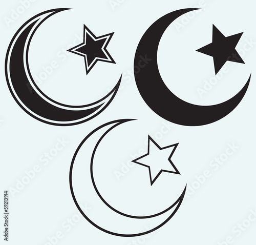 Religious Islamic Star and Crescent