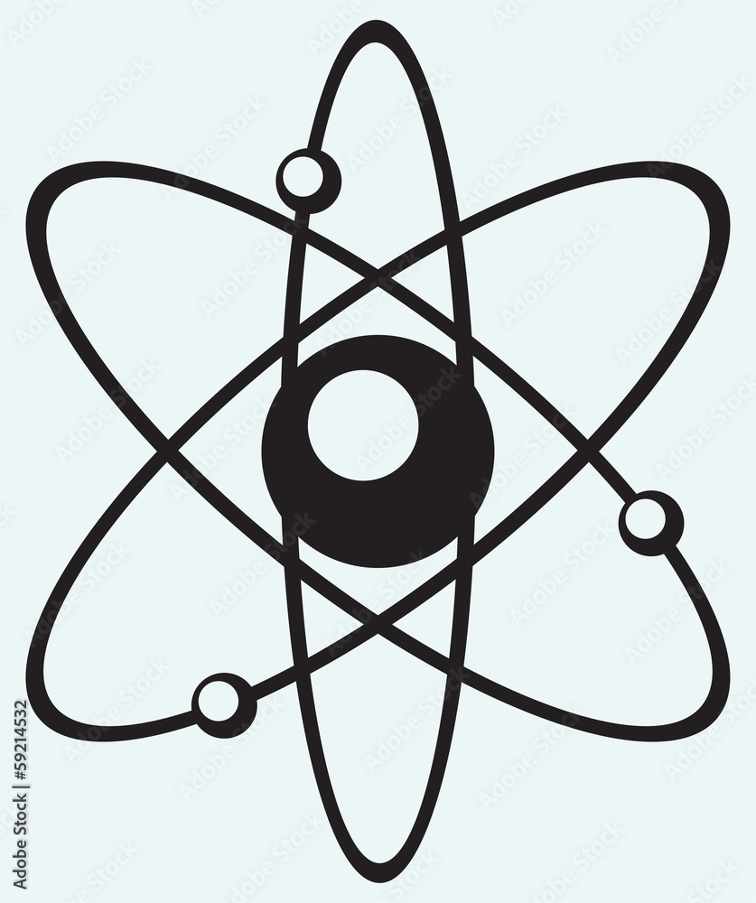 Molecule Icon isolated on blue background Molecule Icon isolated on blue background