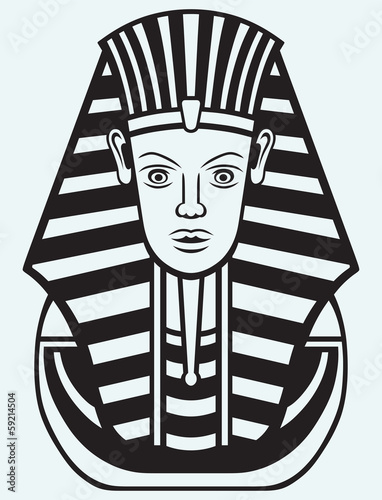 Portrait of Pharaoh isolated on blue background