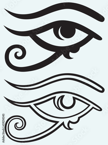 All seeing eye isolated on blue background