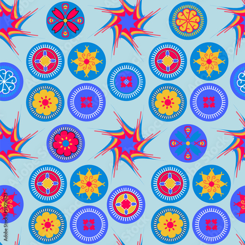 Seamless abstract cheerful colorful vector pattern