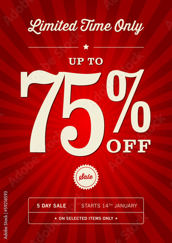 Vintage 75% Off Poster