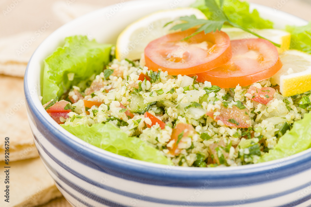 Tabbouleh - Arabic salad made with bulghur wheat Tabbouleh - Arabic salad made with bulghur wheat