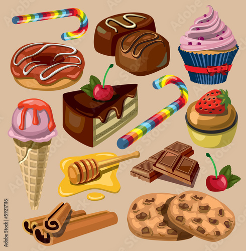 vector set of sweets
