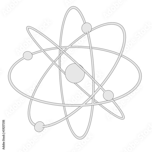 cartoon image of atom with nucleus