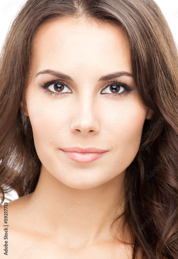 Portrait of beautiful woman, on white Portrait of beautiful woman, on white