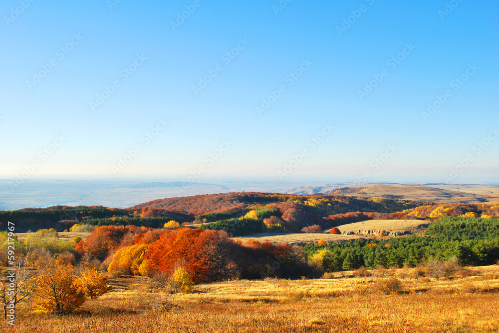 Fototapeta premium beautiful autumn landscape in Crimea, Ukraine