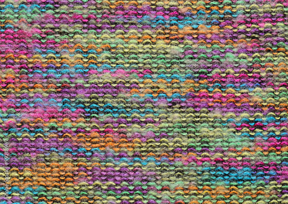Colorful knitted fabric