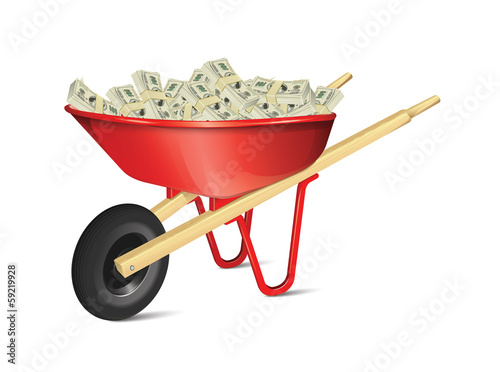 Wheelbarrow With Money