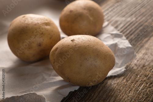 Fresh harvested potatoes