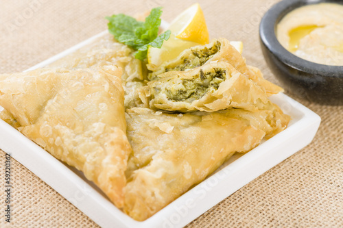 Borek - Middle Eastern spinach and cheese stuffed pastry