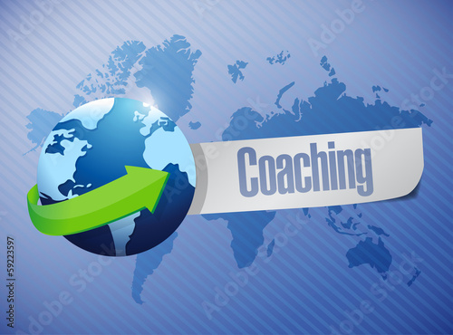 global coaching sign illustration design photo