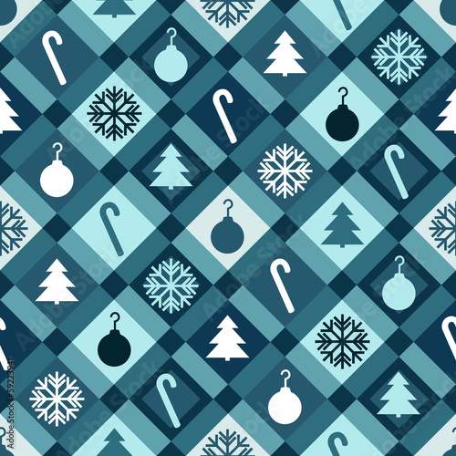 Blue Christmas Quilt Background