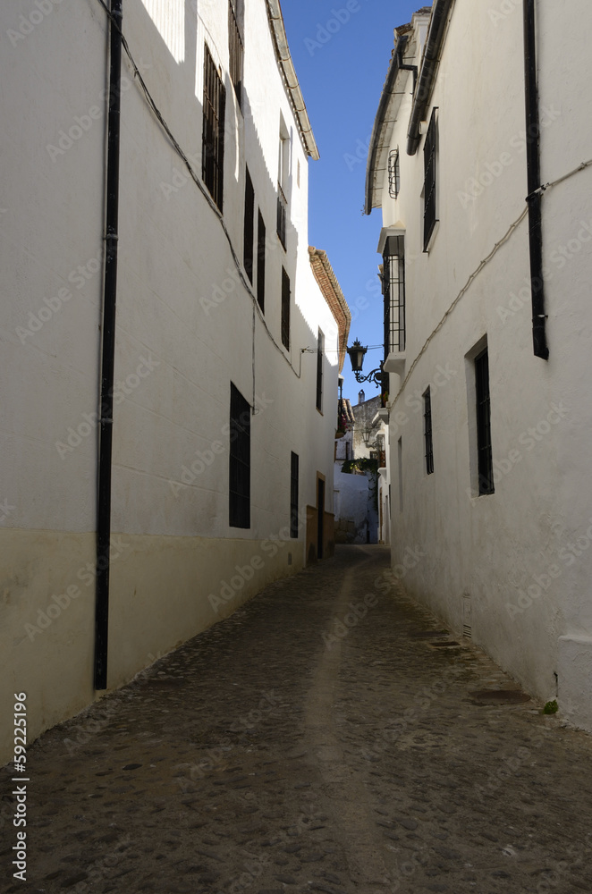 White street in Ronda, Andalusia, Spain