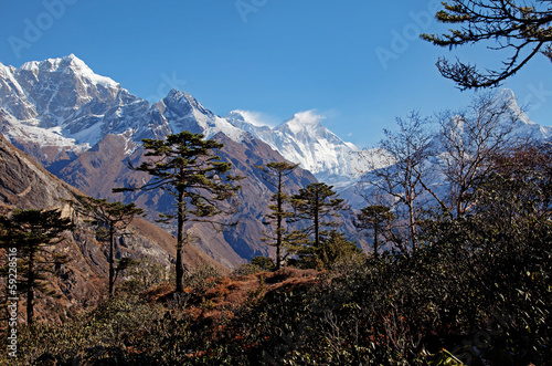Trekking around Everest Foothill Nepal  photo