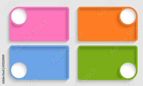 set of four text frame with white circle box