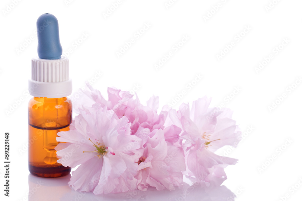 homeopathic liquid essence with pink blossom homeopathic liquid essence with pink blossom