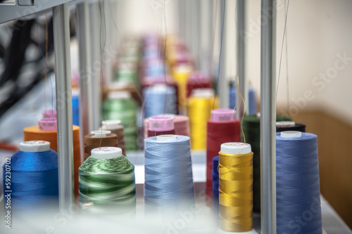 Colorful reels of threads background