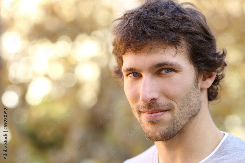 Facial portrait of an attractive adult man Facial portrait of an attractive adult man