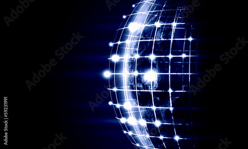 Blue image of globe