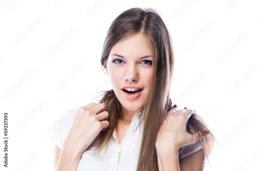 portrait of a young and beautiful woman