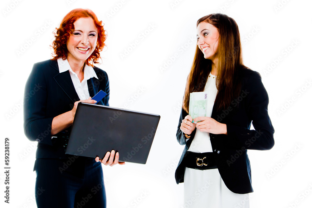 Two young and beautiful business woman Two young and beautiful business woman