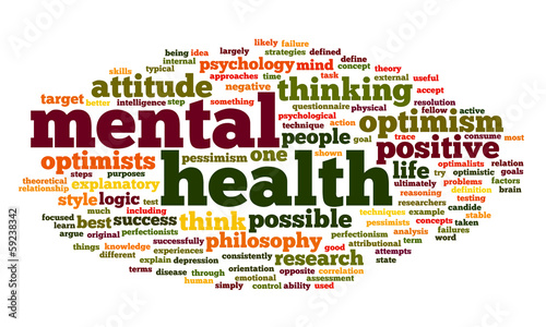 Mental health in word tag cloud