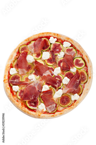 Pizza odizolowywająca na białym tle