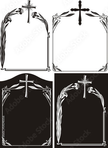 obituary or memorial plaque - art deco frames