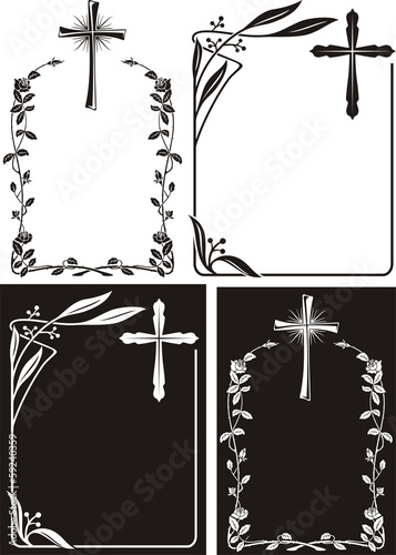 obituary or memorial plaque - art deco frames