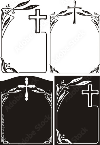art nouveau frame - obituary or memorial plaque