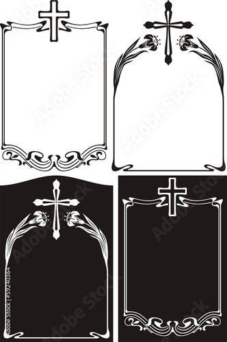 obituary or memorial plaque - art deco frames