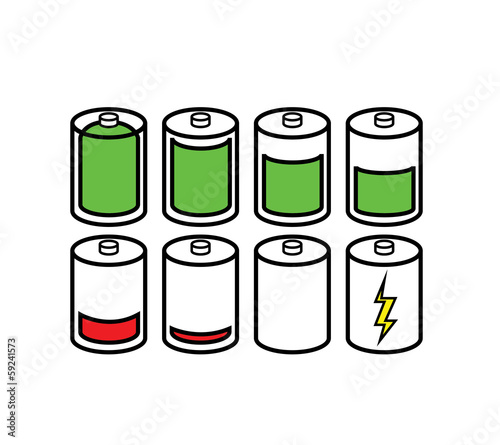 Set of Battery Indicator Icons