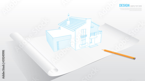 house blue print and document