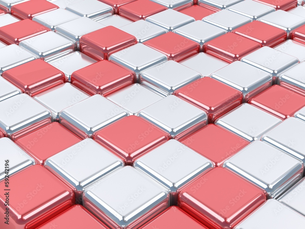 shiny red and silver surfaces. shiny red and silver surfaces.