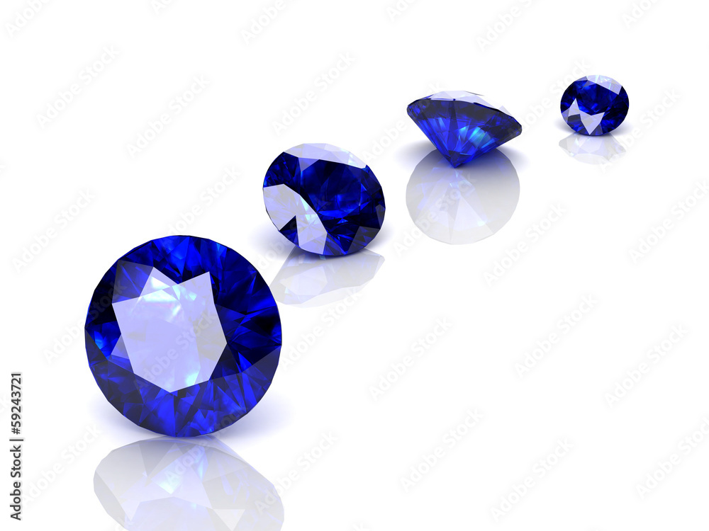 blue sapphire (high resolution 3D image)