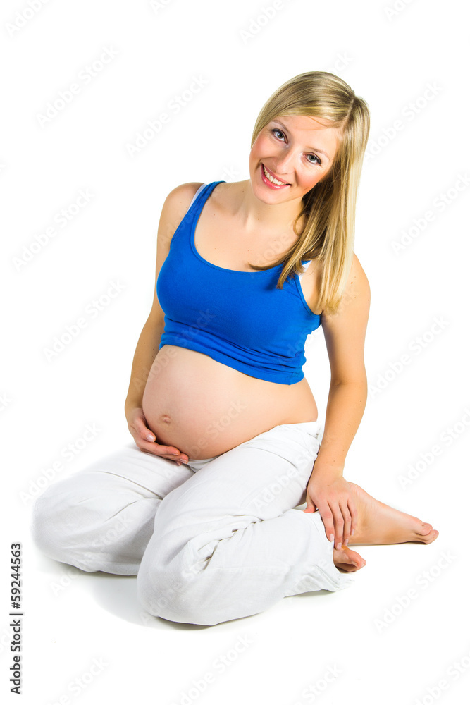 Pregnant woman isolated on white Pregnant woman isolated on white