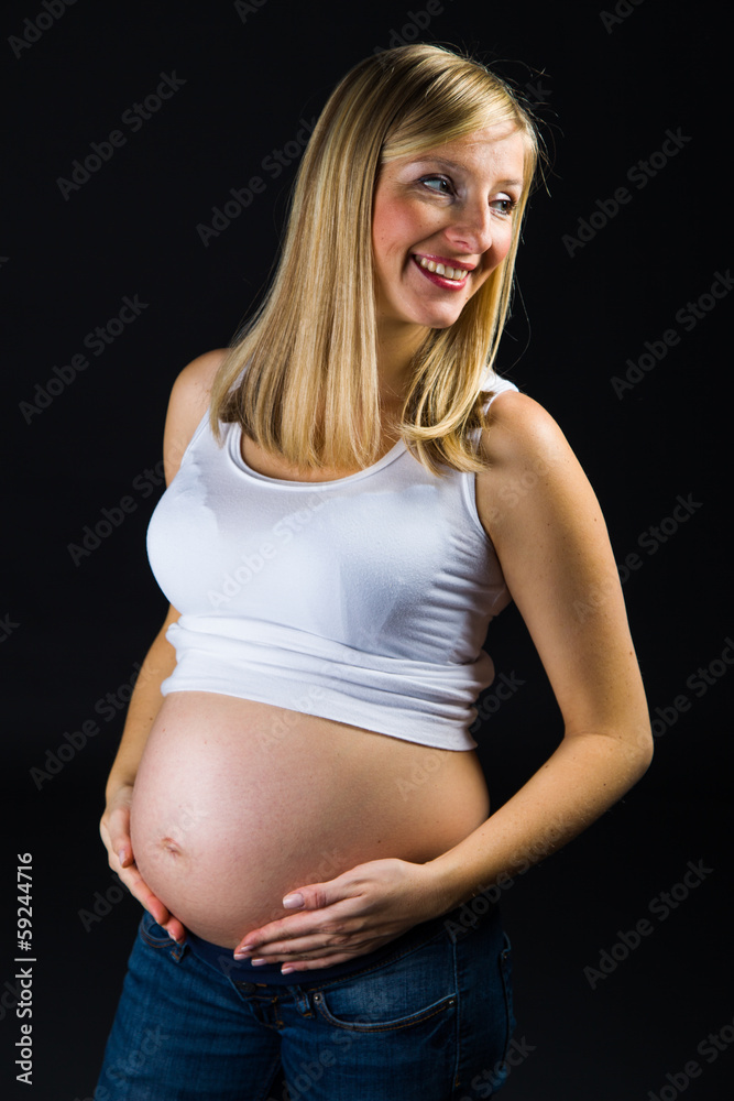 Pregnant woman isolated on white Pregnant woman isolated on white