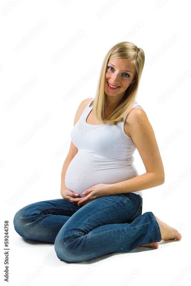 Pregnant woman isolated on white Pregnant woman isolated on white