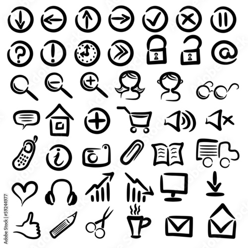 Wallpaper Mural set of free hand web icons Torontodigital.ca