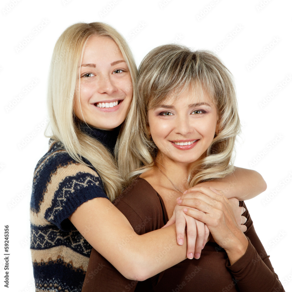 Happy mother and teen daughter portrait, mother's day Happy mother and teen daughter portrait, mother's day