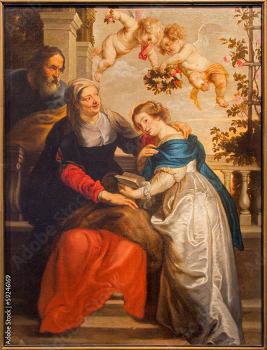 Antwerp - Paint of Virgin Mary and St. Ann, and st. Joachim
