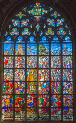 Antwerp - Windowpane from cathedral of Our Lady
